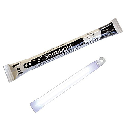 Cyalume Snaplight, 6in., White, 8hr., NON-TOXIC, NO CYW8H