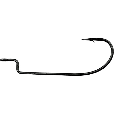 Daiichi Offset Worm Hook, Needle Point, Light Wire Ringed Eye, Black Nickel, Size 3/0, 6 per Pack, D37Z-3/0