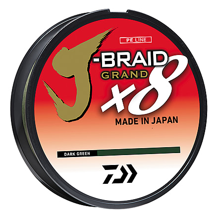 Daiwa J-Braid Grand 10#, 150yd spool dark green included with free braid scissors included in package, JBGD8U10-150DG-LC