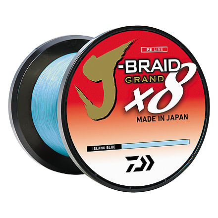 Daiwa J-Braid x8 Grand Braid Line w/Bulk Spool, 3000yds, 10lb, Island Blue, JBGD8U10-3000IB