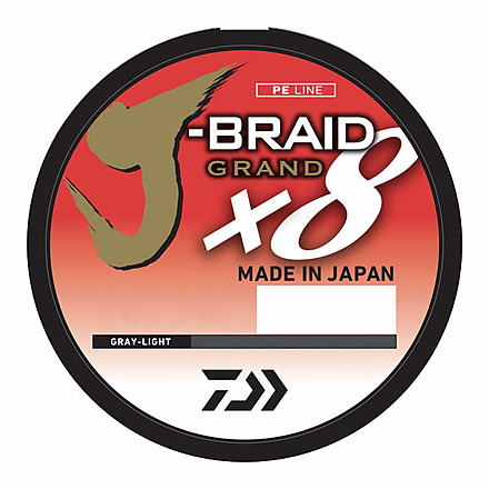 Daiwa J-Braid x8 Grand Braid Line w/Filler Spool, 150yds, 20lb, Gray Light, JBGD8U20-150GL