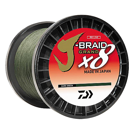 Daiwa J-Braid 8X Braided Line w/Filler Spool, 150yds, 6lb, Dark Green, JB8U6-150DG