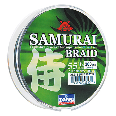 Daiwa Samurai Braid Line w/Filler Spool, 55lb, 150yd, Green, DSB-B55LB150YG
