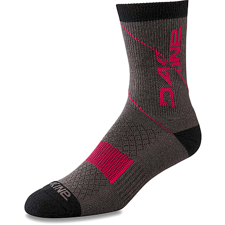 Dakine Berm Crew Sock, Grey/Red, Small/Medium, D.100.5554.081.SM