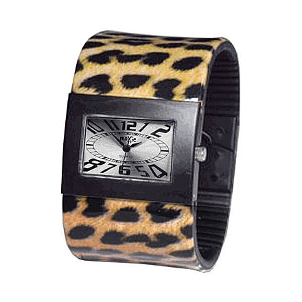 Dakota Watches Fashion Cuff, Silver Dial, Cheetah Cuff 2928-5