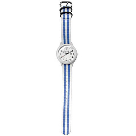 Dakota Watches Plastic Sport, White Dial, White/Blue Nylon Strap 4058-3