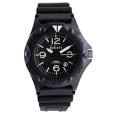 Dakota Watches Sport Diver, Black Dial, Black PU Strap 2135-4