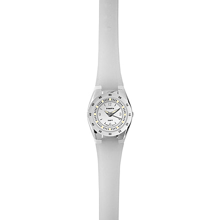 Dakota Watches Womens Sport, White Dial, White Bezel, Clear Strap 9848-7