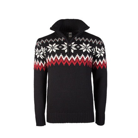 Dale of Norway Myking Sweater - Mens, Black / Raspberry / Off White, Extra Large, 93141-F-XL