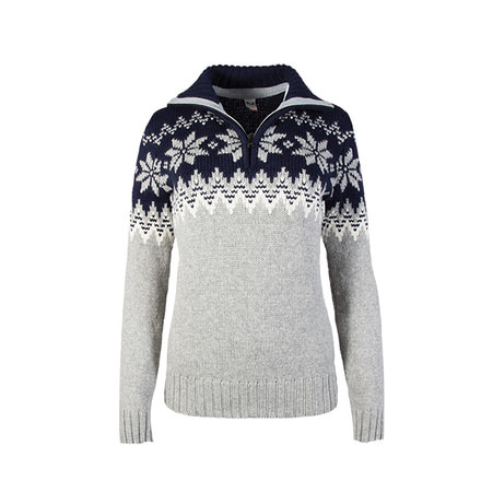 Dale of Norway Myking Sweater - Womens, Light Charcoal / Off White / Navy, Extra Large, 93011-C-XL