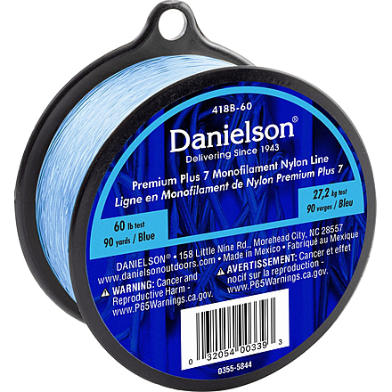 Danielson Plus 7 Mono Nylon Line 1/8# 60lb, Blue, 418B-60