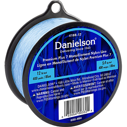 Danielson Plus 7 Mono Nylon Line 12 lb, Blue, 418B-12