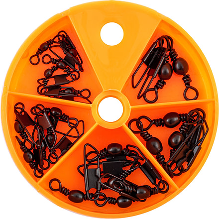 Danielson Snap Swivel Assortment Black w/Dial Box 20pc, D1009