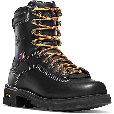 Danner Womens Quarry USA 7in Alloy Toe Boots, Black, 5M, 17325-5M