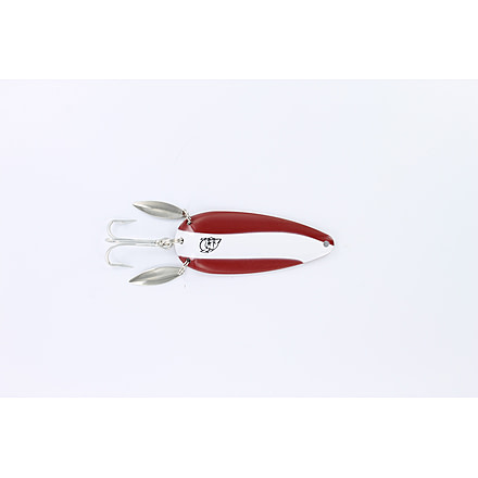 Dardevle Dardevlet Klicker Spoon, 2 7/8in, 3/4oz, Red/White Stripe, Nickel Back, 2716
