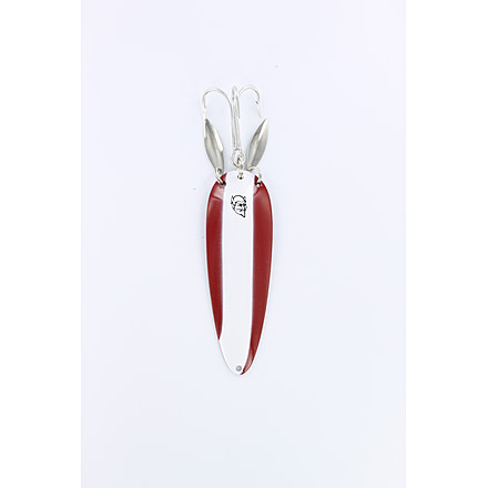 Dardevle Dardevlet Klicker Spoon, 3 5/8in, 1oz, Red/White Stripe, Nickel Back, 2616