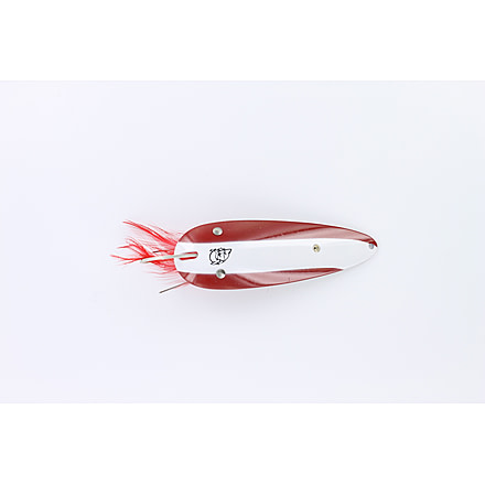 Dardevle Weedless Dardevle Spoon, Red/White Stripe, Nickel Back, 3 5/8in, 1oz, 516