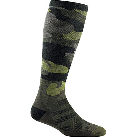 Darn Tough Camo OTC Midweight Sock with Cushion w/ Graduated Light Compression, Female, Forest, Large, 8010-FOREST-L-DARN