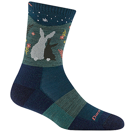 Darn Tough Critter Club Micro Crew Lightweight Socks w/Cushion - Womens, Eclipse, Large, 5001-ECLIPSE-L-DARN