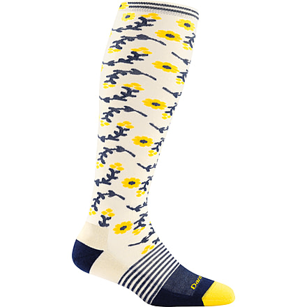 Darn Tough Daisy Chain Knee High Light Cushion Sock - Womens, Ivory, Small, 1694-IVORY-S-DARN