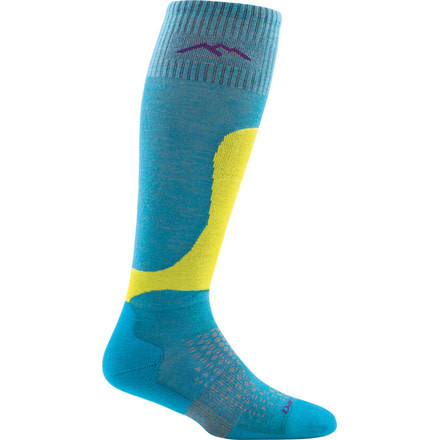 Darn Tough Fall Line Over-the-Calf Padded Light Cushion Sock - Womens, Blue, Medium, 1881-BLUE-M-DARN