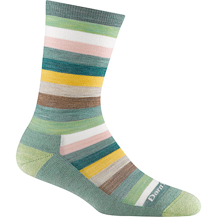 Darn Tough Mystic Stripe Crew Lightweight w/ Cushion Socks - Womens, Seafoam, Small, 1644-SEAFOAM-S-DARN
