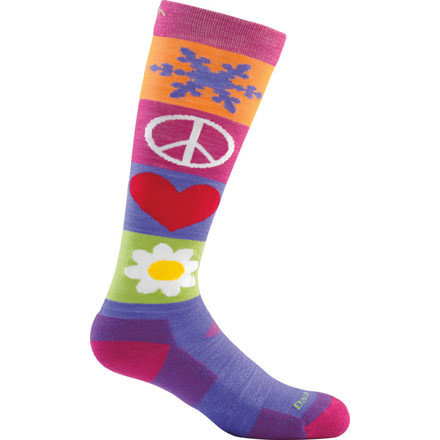 Darn Tough Peace Love Snow Jr. Over-the-Calf Cushion Sock - Kids, Majesty, Small, 1849-MAJESTY-S-DARN