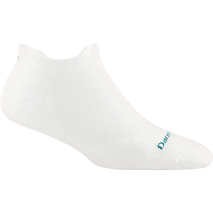 Darn Tough Run Coolmax No Show Tab Ultra-Lightweight w/ Cushion Running Sock - Womens, White, Medium, 1052-WHITE-M-DARN
