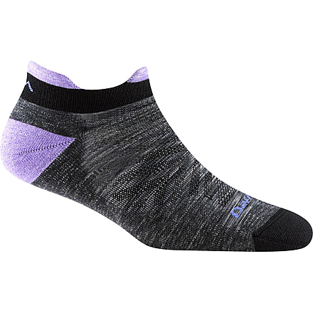 Darn Tough Run No Show Tab Ultra-Lightweight Running Sock w/Cushion - Womens, Space Gray, Medium, 1047-SPACE-GRAY-M-DARN