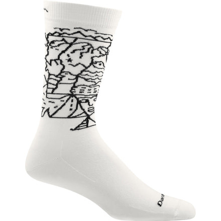 Darn Tough State of Mind Crew Light Sock - Mens, White/Black, Medium, 6011-WHITE/BLACK-M-DARN
