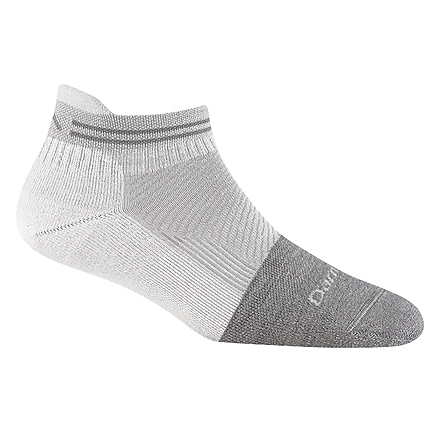 Darn Tough Steely No Show Tab Lightweight Socks w/ Full Cushion Toe Box - Womens, Cement White, Large, 2210-CEMENT-WHITE-L-DARN