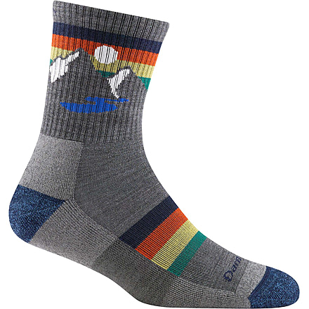 Darn Tough Sunset Ridge Jr. Micro Crew Lightweight Sock - Kids, Gray, Medium, 3033-GRAY-M-DARN