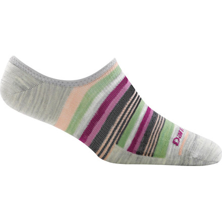 Darn Tough Topless Multi Stripe No Show Hidden Light Sock - Womens, Ash, Medium, 6001-ASH-M-DARN