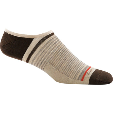 Darn Tough Topless Stripe No Show Hidden Light Sock - Mens, Brown, Medium, 1684-BROWN-M-DARN
