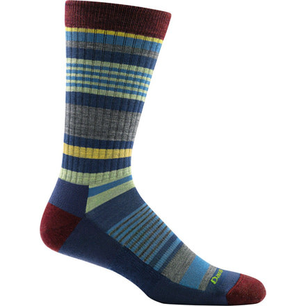 Darn Tough Unstandard Stripe Crew Light Cushion Sock - Mens, Denim, Medium, 1696-DENIM-M-DARN