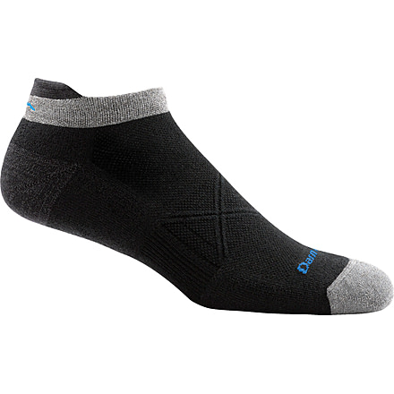 Darn Tough Running Vertex M No Show Tab Ultra-Light Sock Men's, Black, Large, 1024_BLACK_L_DARN