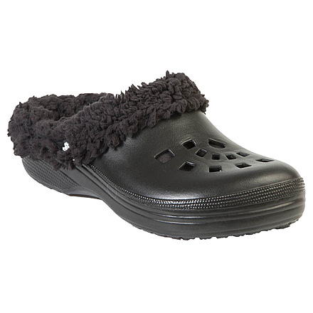 Mens FleeceDawgs Clogs, Black with Black, 8-9