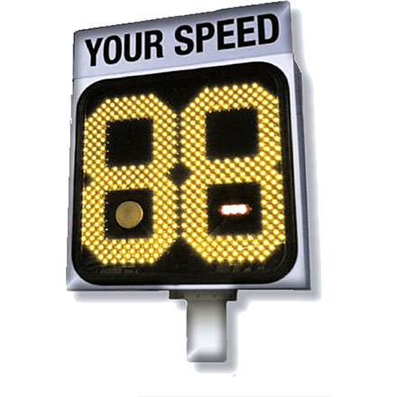 Decatur Electronics OnSite Pole Sign 110V Powered Radar, White, OS75MXACWH