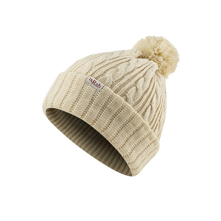 DEMO, Rab Womens Cable Bobble Hat, Eggshell, One Size, QAA-40-EG-U-DEMO