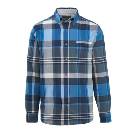 Demo,Woolrich Men's Timberline Long-Sleeve Classic Shirt, Deep Indigo Plaid, L, 6162-DIP-DEMO