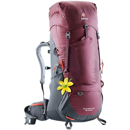 Deuter Aircontact Lite Womens Backpack 45 + 10 SL, Maroon/Graphite, 334021854230