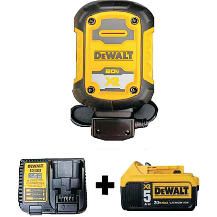 DeWALT 1 Amp Professional Battery Maintainer Kit With 20V Lithium Battery Pack Plus Charger, Yellow/Black, DXAEOBDK