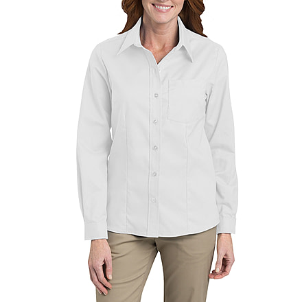 Dickies Womens Long Sleeve Stretch Oxford Shirt, White - FL254WH 2X