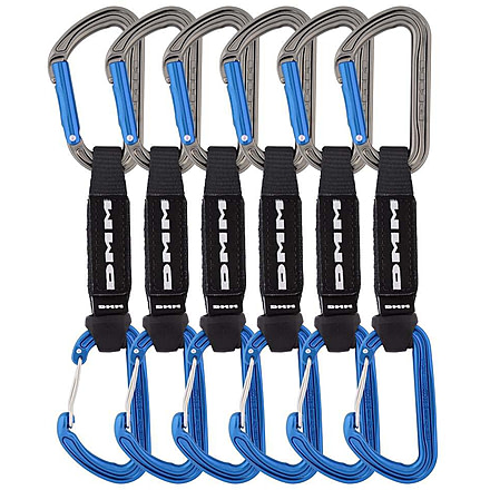 DMM Shadow/Spectre Hybrid Quickdraw - 6 Pack, Titanium/Blue, 12cm, A301-358BL-12P6