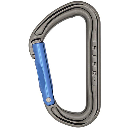 DMM Shadow Straight Carabiner - 6 Pack, Titanium/Blue, A301BL-P6