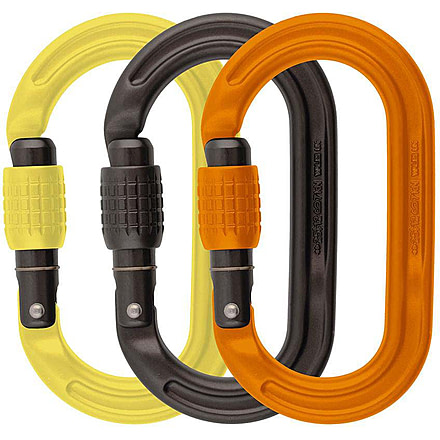 DMM Ultra O Screwgate Colour Locking Carabiners - 3 Pack, Lime/Grey/Orange, One Size, A322-P3A