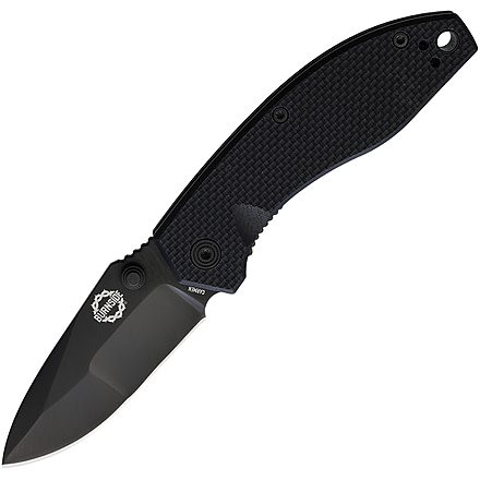DMOS Burnside Black Folding Knife, 3.63in Closed, 2.5in, Black D2 Tool Steel Blade, Black Textured G10 Handle, KNIFE-BURN-B