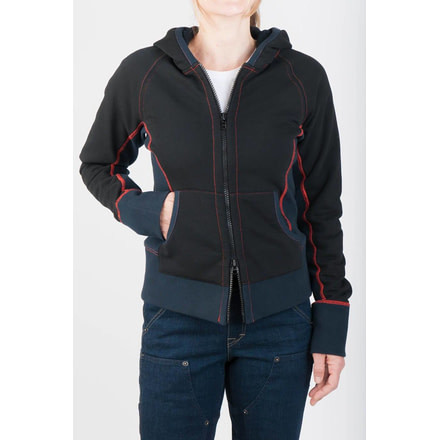 Dovetail Rugged Zip Up Double Layer Hoody - Womens, Black, Small, DWF18ZH1-001-S