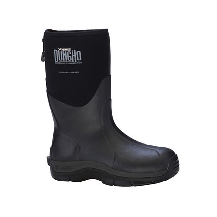 Dryshod Dungho Mid Tough Boots - Men's, Black/Grey, 14 DNG-MM-BK-014