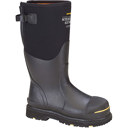 Dryshod Steel-Toe Adjustable Gusset Work Boot, Black/Yellow, 16, STG-UH-BK-016